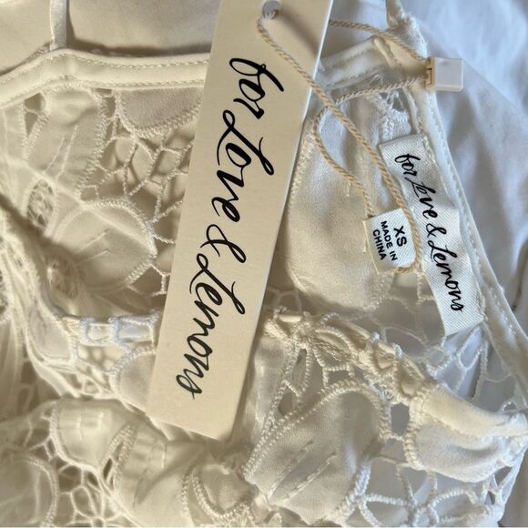 For Love & Lemons Malika Crop Top in White XS NEW MSRP $153 - Picture 9 of 11